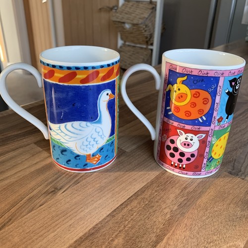 Pair dunoon stoneware mugs - mugs, by