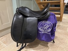 17.5” Lavinia Mitchell dressage saddle HOOP TREE size 4 ( XW ) black VGC 