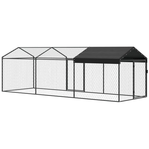 Large metal chicken coop with - large,