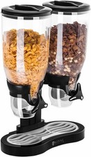 Royal Catering Double Cereal Dispenser Breakfast Dry Food Container 6 L Black