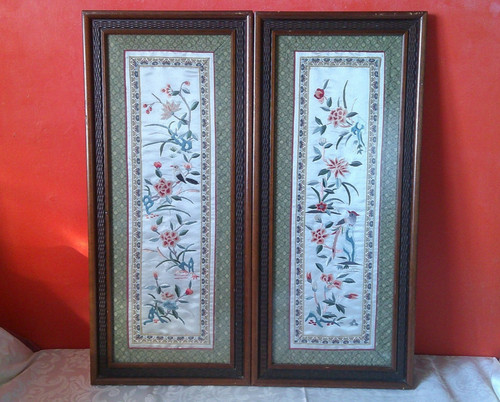 Lovely framed embroidered - framed,
