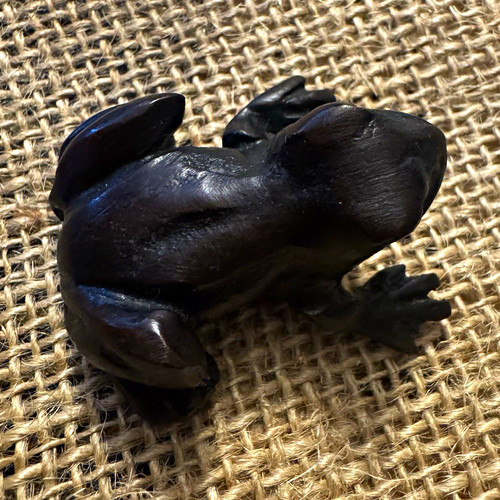 Vintage cast bronze frog - vintage,