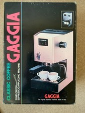 GAGGIA CLASSIC COFFEE MACHINE, IN NEAR MINT CONDIITION AND ORIGINAL BOX.