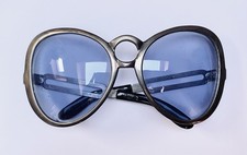 Vintage Midcentury Space Age Italian Blue Tint Sunglasses