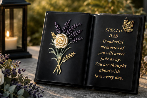 Dad memorial graveside black - memorial,