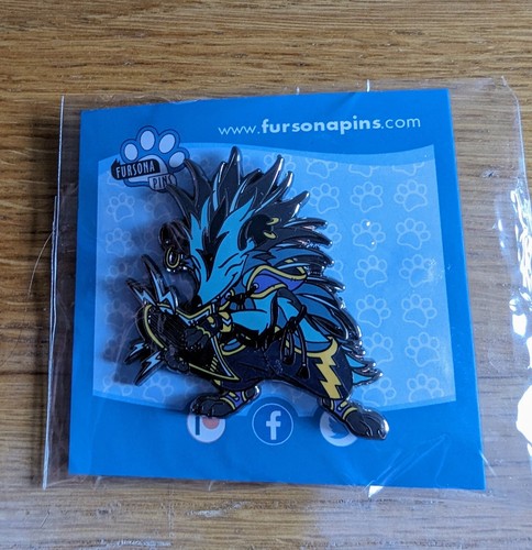 Fursona pins badge teal - pins,