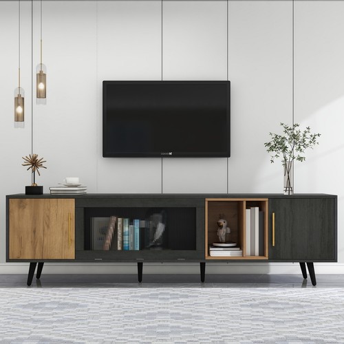 Wooden unit 200cm tv - wooden, stand