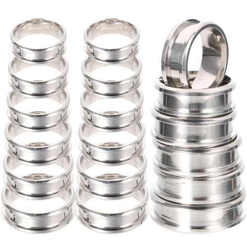 18pc ring blanks - grooved, plain