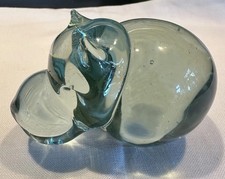 Ngwenya Eco Glass Hippo Figurine Swaziland Africa Hand Made Preloved