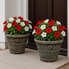 Round Plastic Grey Plant Pot