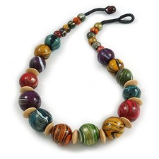 Chunky Colour Fusion Wood Bead