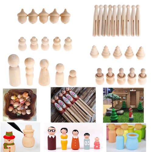 1set wooden peg - wooden, dolls