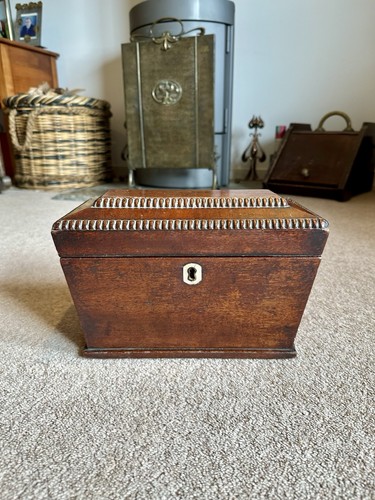 Sarcophagus shaped tea caddy