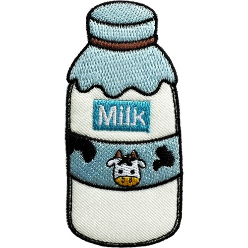 Milk bottle patch iron sew - milk,
