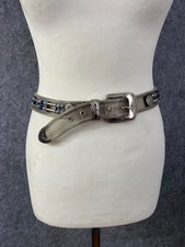 Metal Belt Silver Beaded Mesh Medium 36" Navajo Native American Concho Western