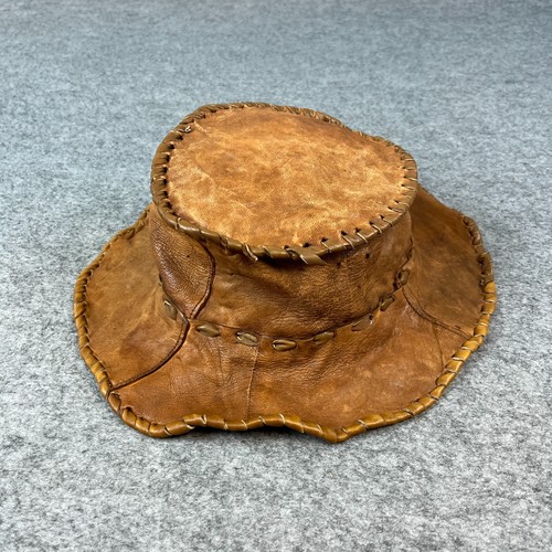 Vintage leather bush hat cap - vintage,