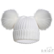 Baby Unisex double fur pom hat