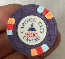 Vintage 1990s $500 CAPITOL CITY CASINO Card Room CHIP Sacramento CA Paulson #508