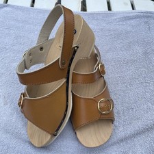 Vintage Scholl Exercise Sandals - Size 4 / 37 Scholl Pescura -  Cognac brown