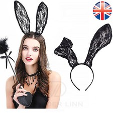VDL Lace Bunny Ears Sexy Playmate Rabbit Wire Headband Fancy Dress Halloween
