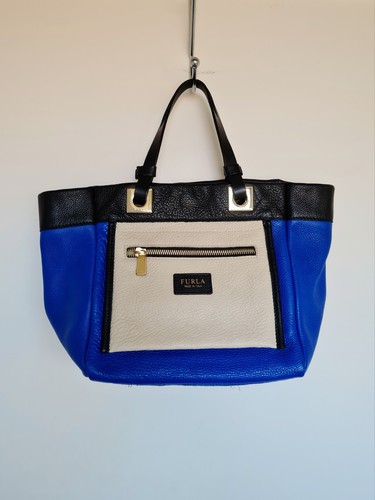 Furla black blue leather - furla,