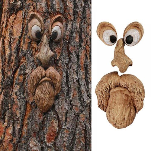 Old man face tree sculpture - tree,