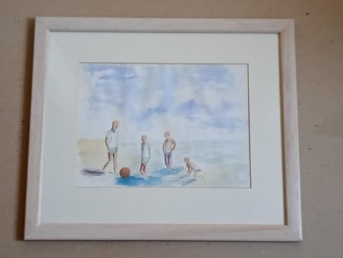 Framed watercolour children - framed,