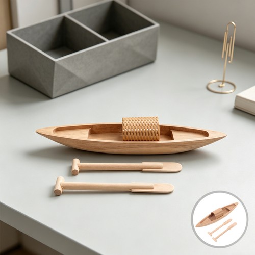 2pcs wooden canoe - 2pcs,