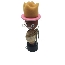 Vintage 1950s Seashell Figure Pin Cushion Tape Measure Made In Japan