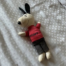 Vintage UFS 1968 Peanuts Snoopy Jeans Red Top Soft Plush Toy Doll 8"