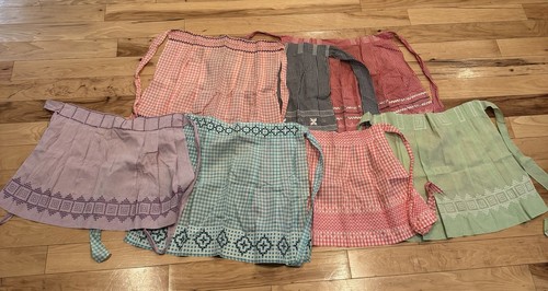 Vintage lot half aprons - vintage, 7
