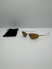 Vintage Oakley A Wire Sunglasses Platinum Frame with Gold Iridium Lenses