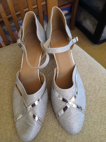 Silver ballroom dance shoes - dance,