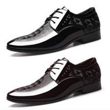 MENS FORMAL SHINY PATENT SHOES SMART PARTY OXFORD WEDDING OFFICE DRESS SUIT SIZE