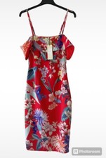 Lipsy Red Bardot Body Dress Uk 10 New Tags With Stretch