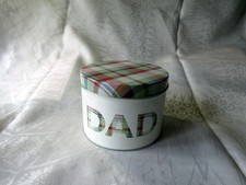 Dad round tartan - decor, tin
