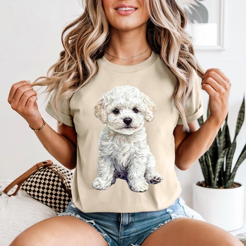 Watercolor bichon frise - bichon, puppy
