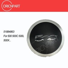 51884863 Chrome Silver Hubcap Wheels Centre Hub Caps 133mm For Fiat 500 12-22