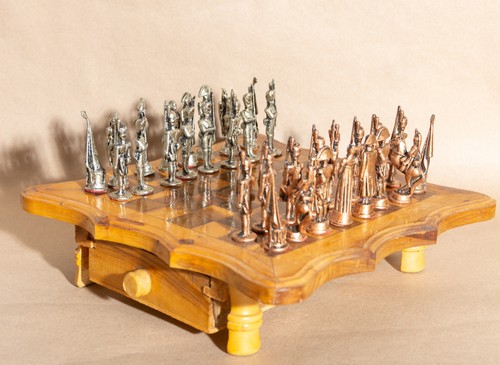 Metal napoleon themed chess - napoleon,