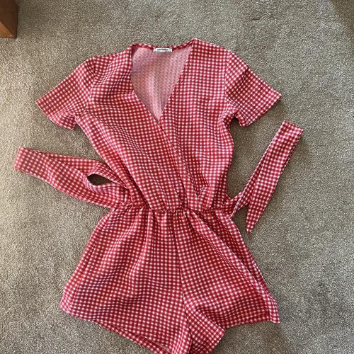 Zara red checked gingham - red,