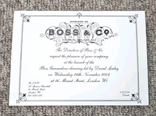 Genuine Original BOSS & Co Gunmaker London Cleaning Kit 2003 Launch Party Invite