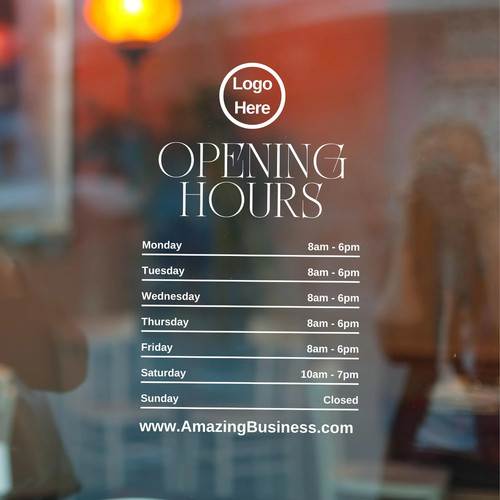 Open shop window decal - open,