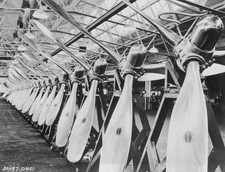 Row of aeroplane propellers in