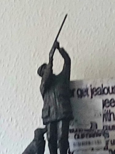 Black metal golfer figurine - golfer,