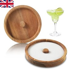 Wooden Margarita Salt Rimmer Bar Glass Rimmer Cocktail Salt Dip Sugar Dispenser