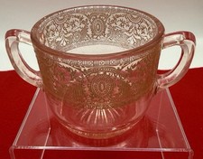 Vintage Pink Floral Etched