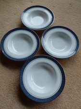 Royal Doulton Sherbrooke 4 X Rimmed Bowls Vgc