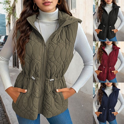 Women zip hooded quilted - up,