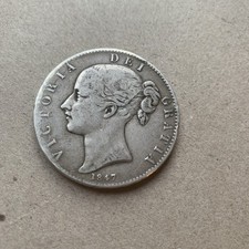 1847 Queen Victoria Silver Crown Coin-Good Condition-Collectable Coin
