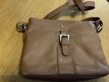 Ashwood Medium Stella Buckle Pocket Leather Crossbody Bag Light Brown RRP £60